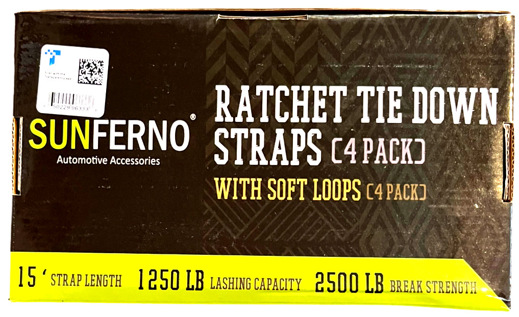 Ratchet Straps Tie Down 2500Lb Break Strength 15 Foot - 4 Pack - LOT of 2 gallery