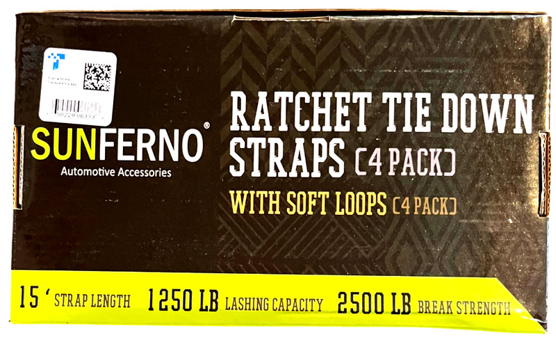 Ratchet Straps Tie Down 2500Lb Break Strength 15 Foot - 4 Pack - LOT of 2 gallery