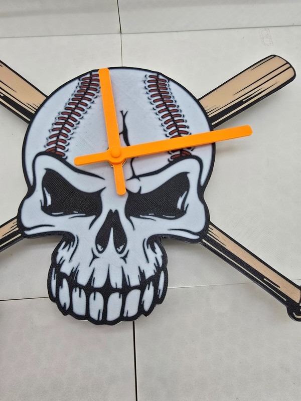 Skull Baseball Clock gallery