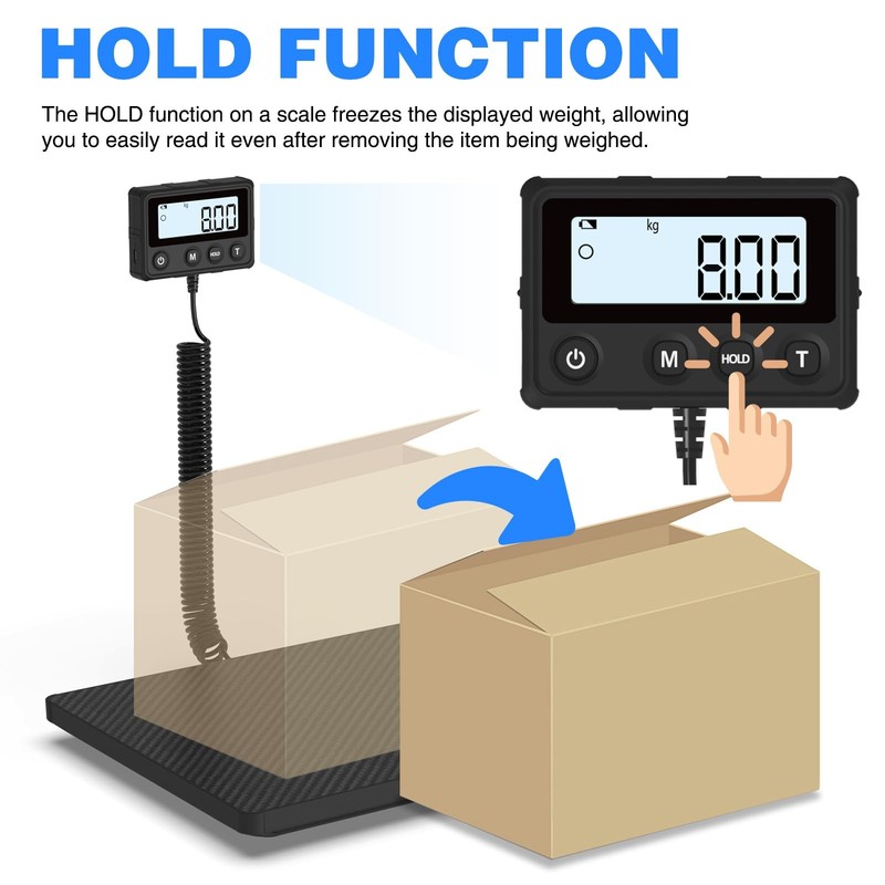 MAXUS Shipping Scale 440LB/10g Accuracy, 11.69 x 9.68 x 1.06 inches, Black gallery