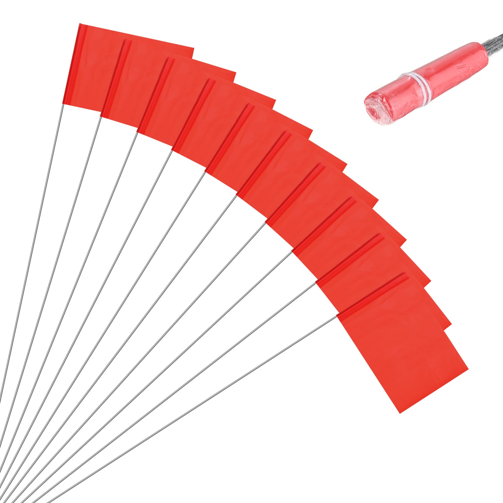 10-Pack 21x2.5x3.5 Inch Blank Marking Flags for Lawn/Yard/Irrigation [Red] gallery