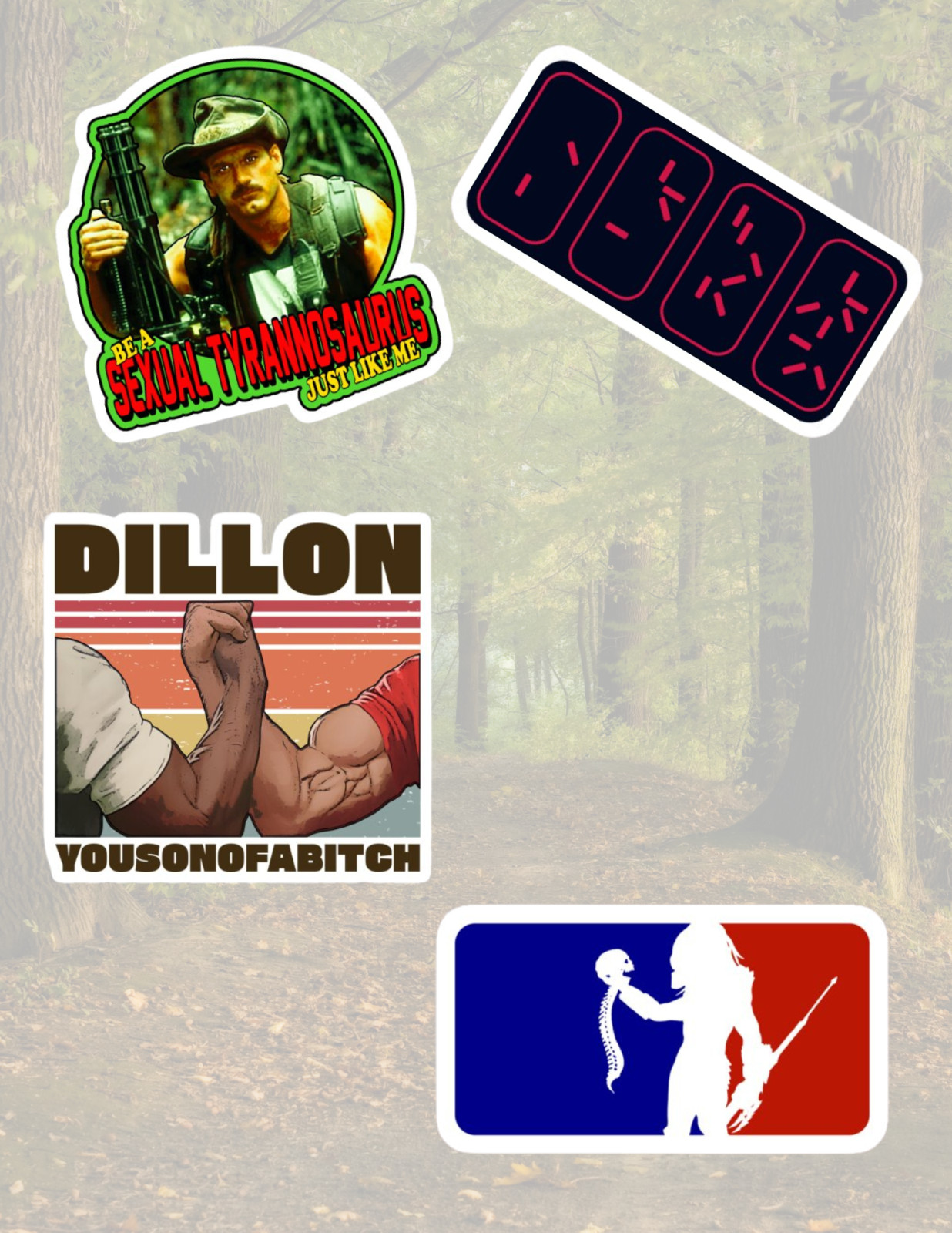Predator Horror 80's Movie 4pc Sticker Pack gallery