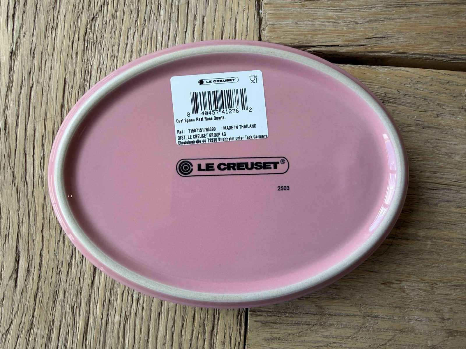 Le Creuset Stoneware Oval Spoon Rest Rose Quartz Pink NEW gallery