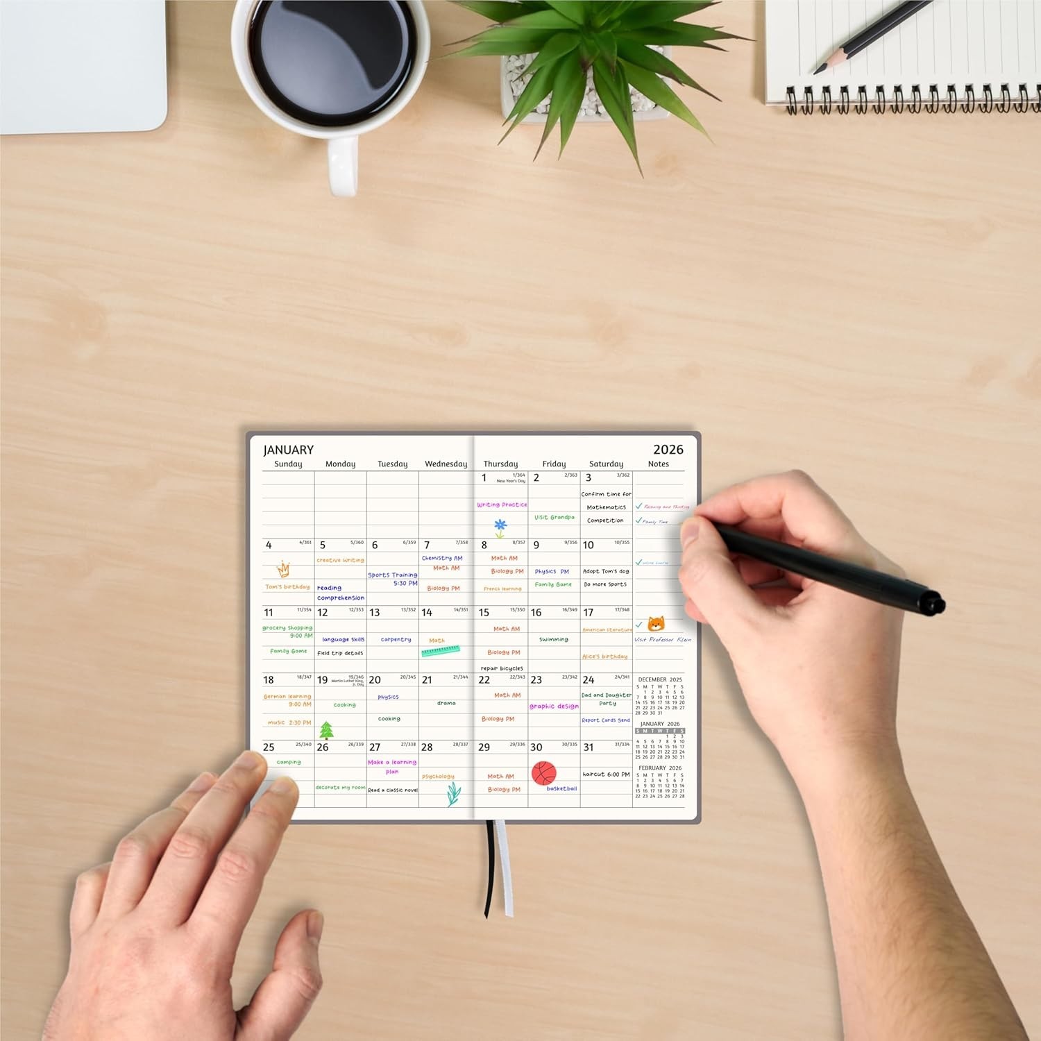 2026 Planner, Weekly ＆ Monthly Planner 2026, Jan 2026 – Dec 2026, 2026 Grey gallery