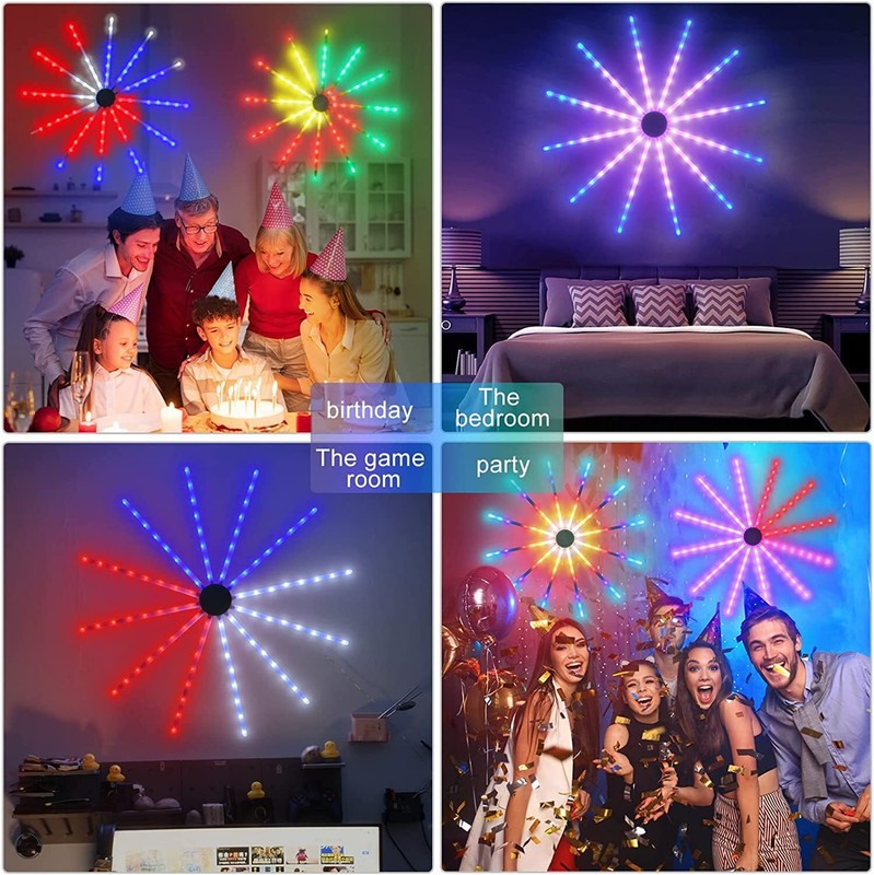 18Modes LED Home Decor Firework Lights With Remote Colorful RGB Lamp for Party gallery