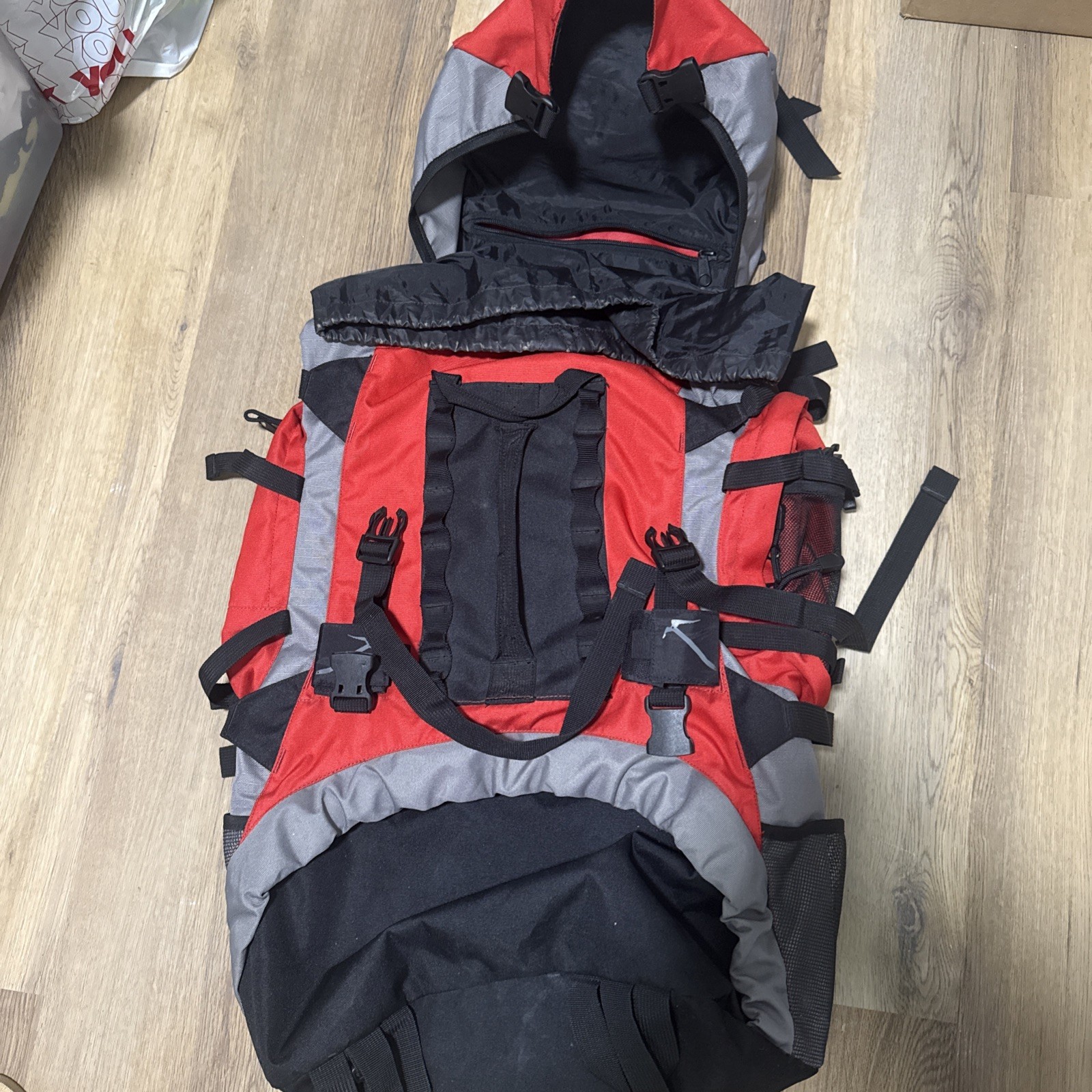 Coleman Max Internal Frame Hiking Backpack Red Black Gray Camping Tactical 3