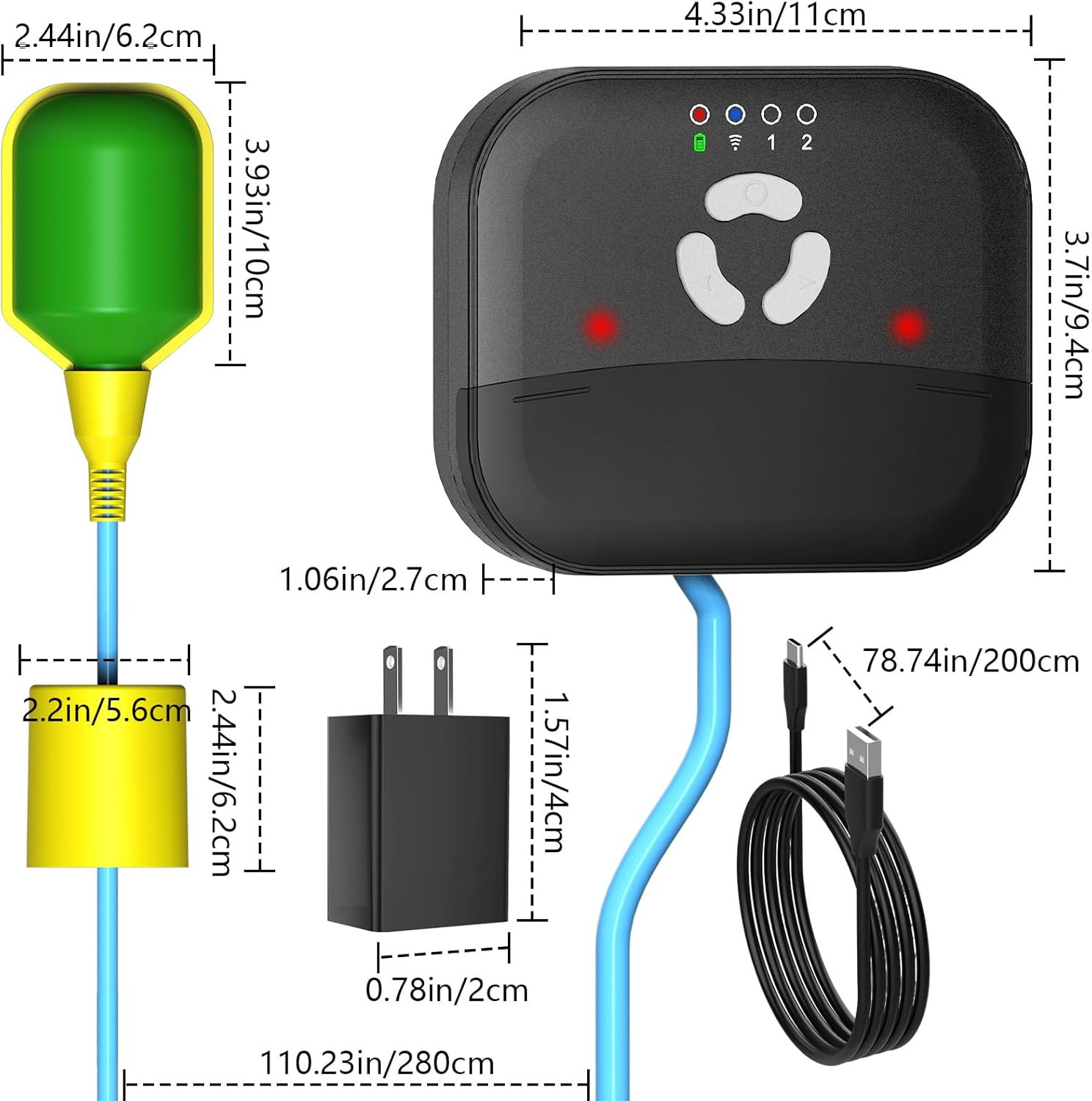 Smart WiFi Sump Pump Alarm with 110dB Siren & Free App Notifications gallery