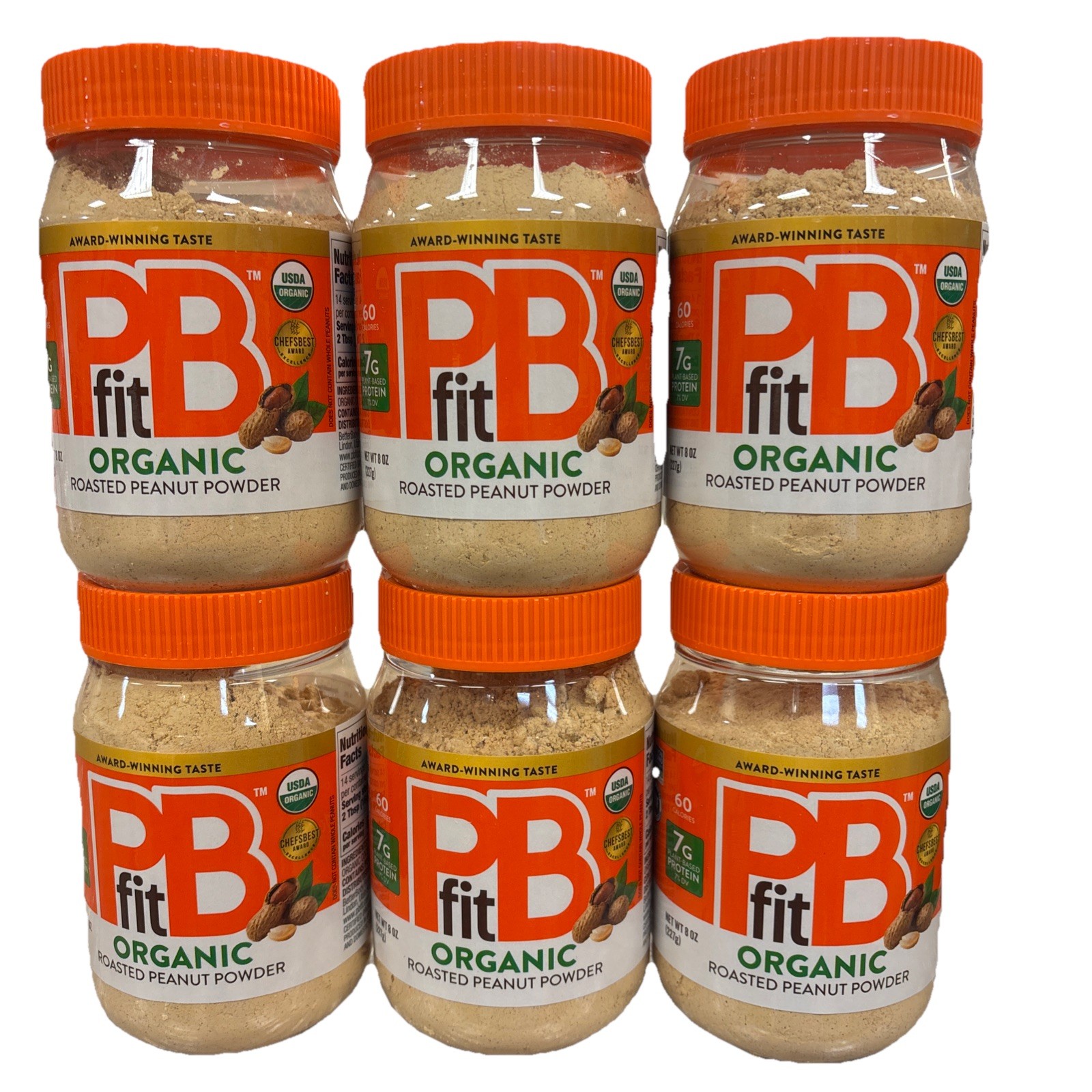 6-PACK Organic Pbfit Roasted Peanut Protein Powder 8 Oz Each BB 06/2027 gallery