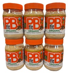 6-PACK Organic Pbfit Roasted Peanut Protein Powder 8 Oz Each BB 06/2027