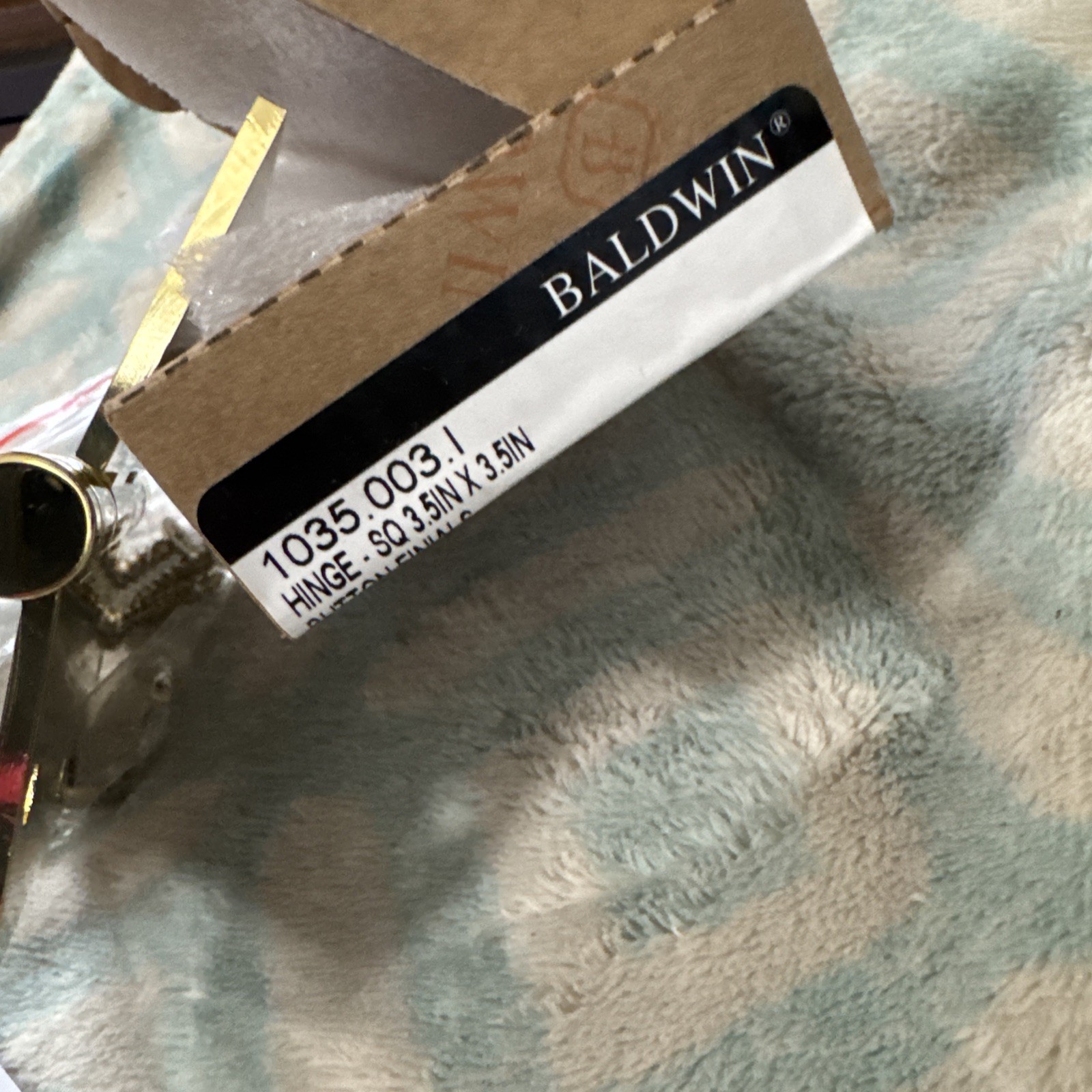 NIB** Baldwin 3-1/2" Square Door Hinge - Polished Brass 1035.003.I !! 3.5x3.5 gallery