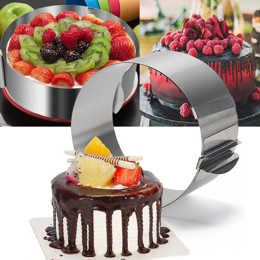 6-12 Inch Adjustable Cake Ring Stainless Steel Bakeware Tools Round Pastry Mould