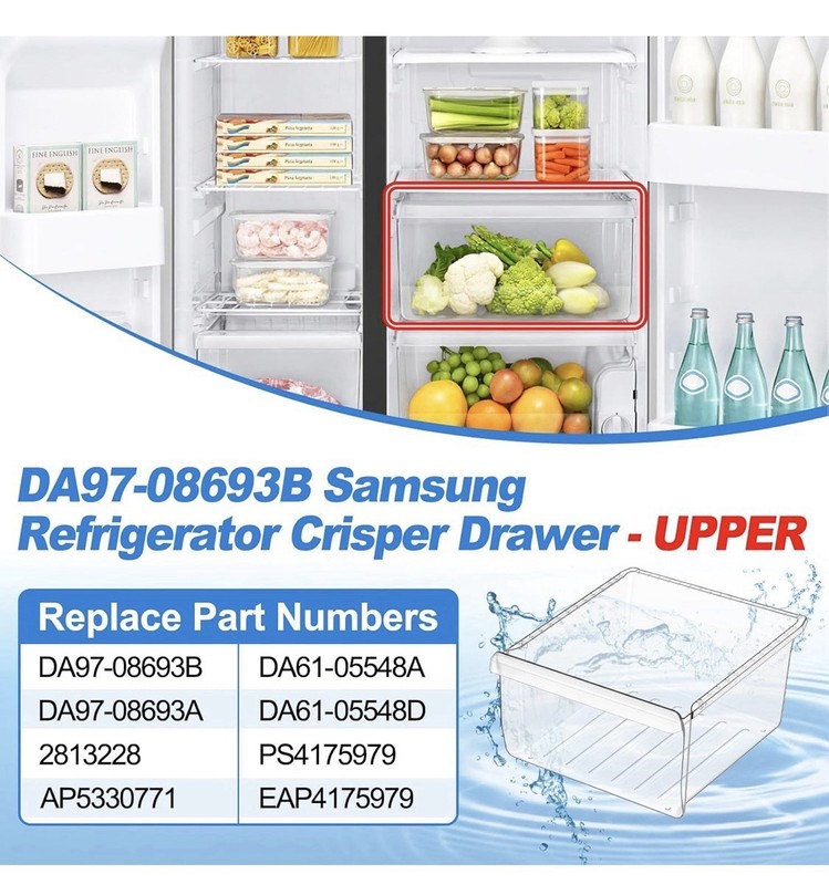 Upgraded DA97-08693B Refrigerator Crisper Drawer Compatible with Samsung Fridge gallery