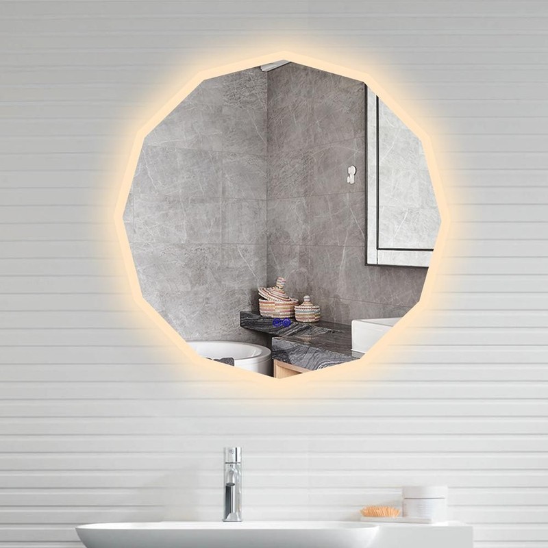 CHLOE Lighting LUMINOSITY Back Lit Dodecagon TouchScreen LED Mirror 3 Color... gallery