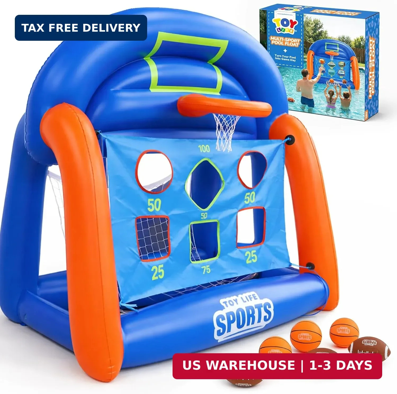 TOY Life Inflatable Multi-Sport Pool Games for Kids Teens & Adults - Swimming Po gallery
