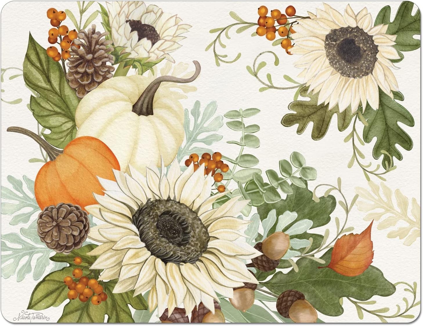 Cut N' Funnel Farmhouse Fall Flexible Cutting Mat 15" x 11.5" Made in the USA gallery