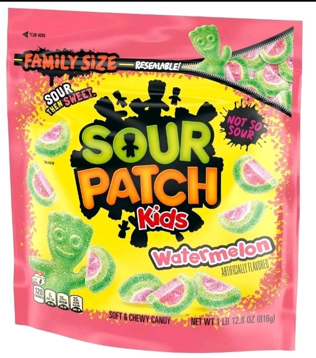 4X SOUR PATCH KIDS Watermelon Soft Chewy Candy Family Size Bag OVER 7LBS gallery