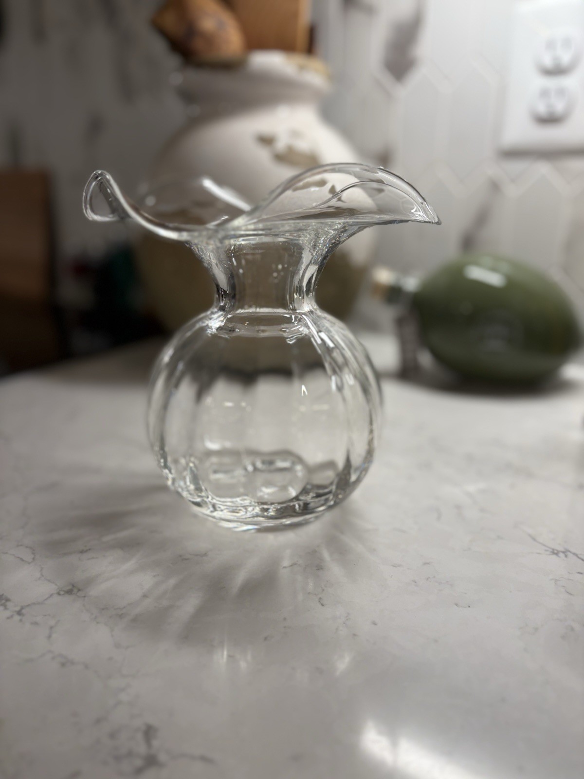 Stunning-IVV Italy Primula Transparent Optical Vase, 18cm/7in-EUC! gallery