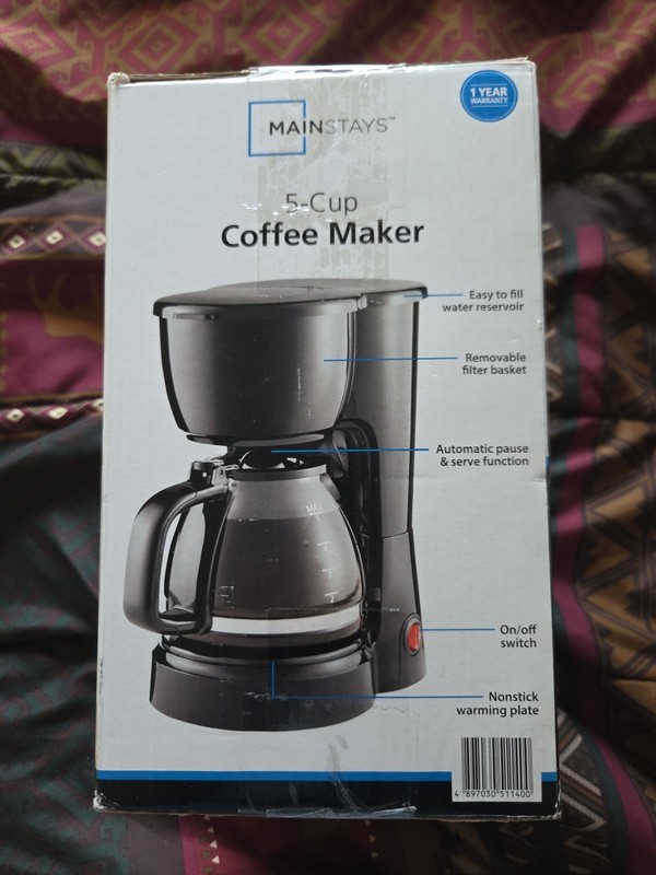 Mainstays 5 Cup Coffee Maker Black Tested gallery