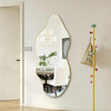 Irregular Frameless Mirror, 47.2"x21.6" Gold Asymmetrical Wall Mirror, Modern gallery