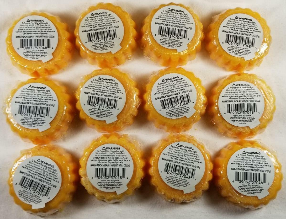 Yankee Candle Tarts: MANGO PEACH SALSA Wax Melts Lot of 12 Yellow Orange New gallery