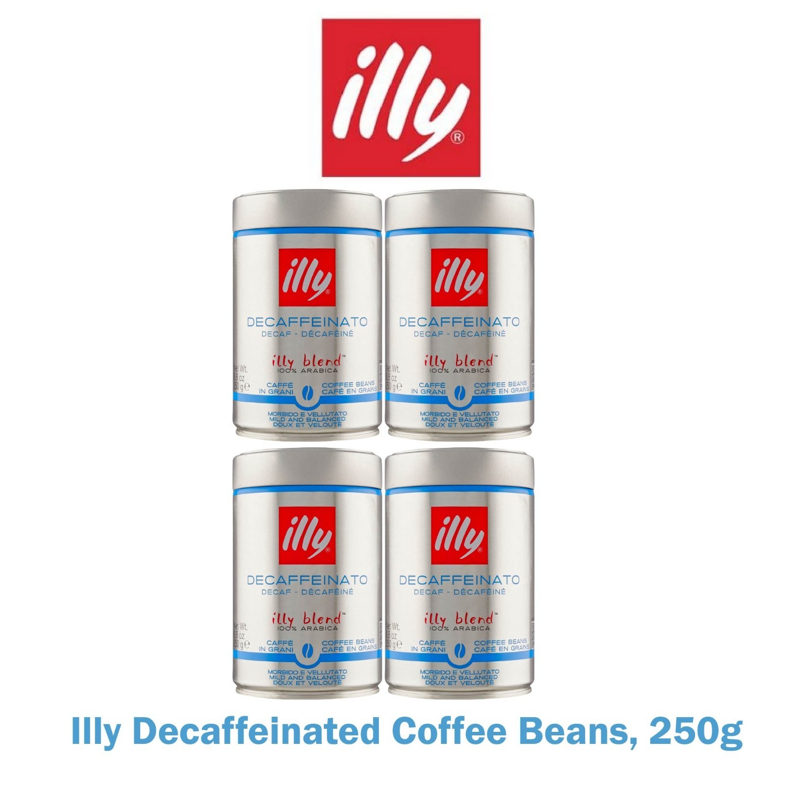 illy Decaf Green Decafeinated Coffee Beans Tin 250g - 4 PACK - EXP 09/2027 gallery