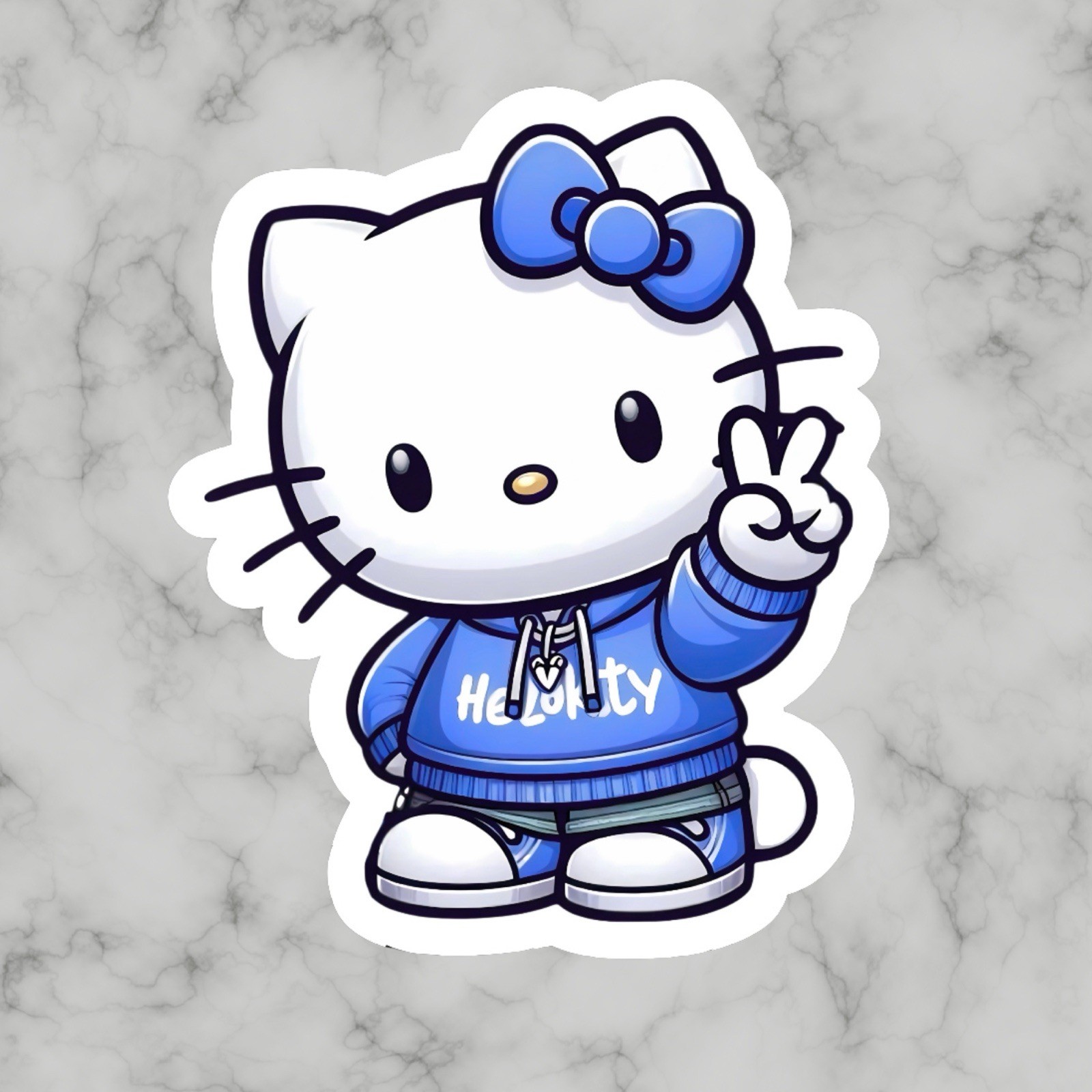 Kitty Cat, Kawaii Cute Fun Hello Adorable Glossy Vinyl sticker, Decal gallery