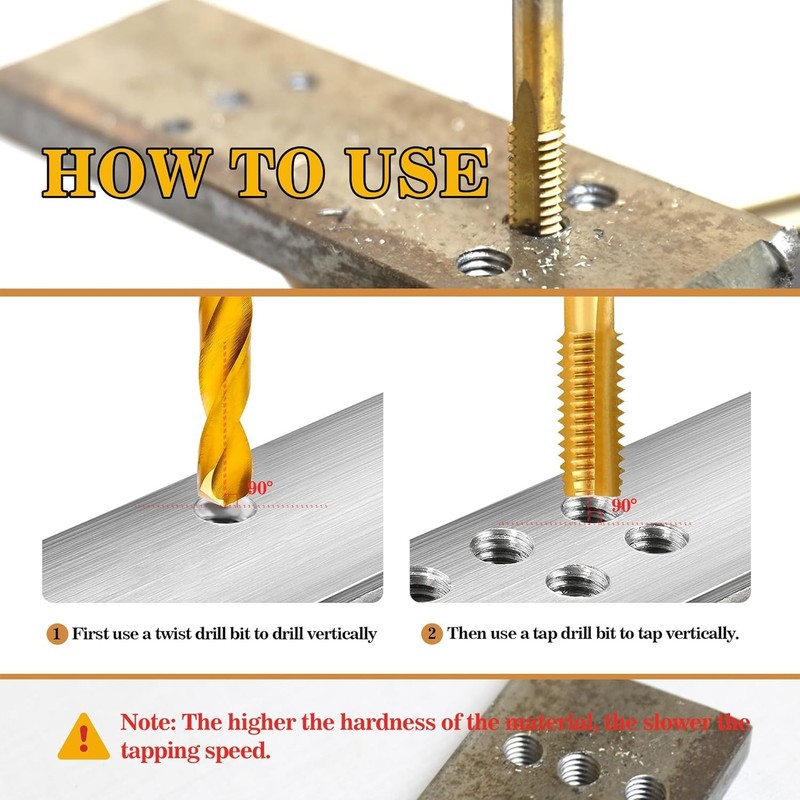 Metal Drill & Tap Kit - M2 HSS, Titanium Finish, 2pcs gallery