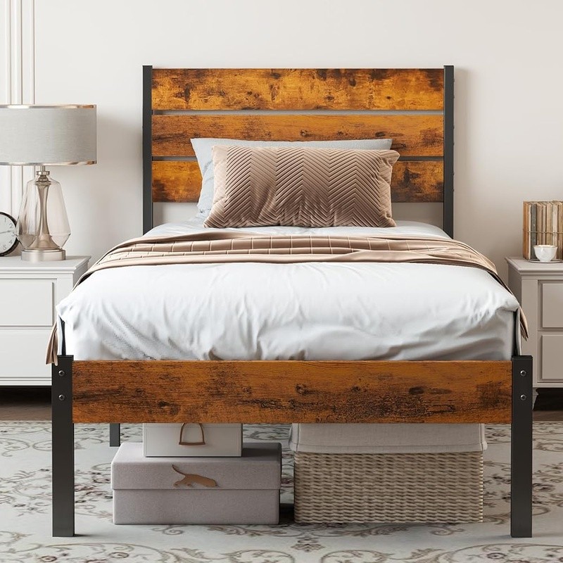 Durable Metal Bed Frame W/ Storage Squeak Resistant Slat Support Easy Assembly gallery