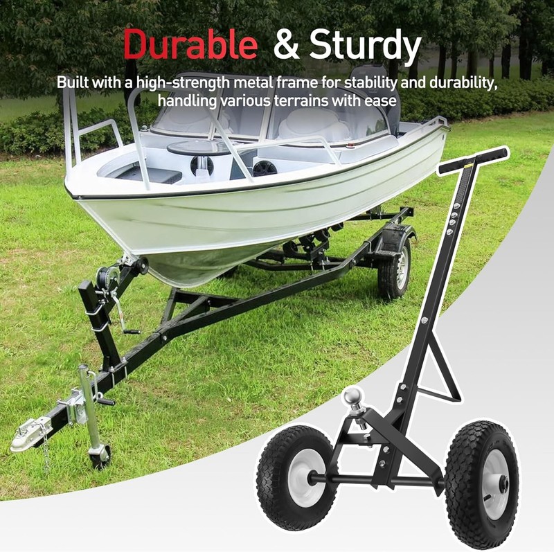 Trailer Dolly, 600LBS Capacity, 1-7/8” Hitch Ball with 12” Solid Tires, Trai gallery