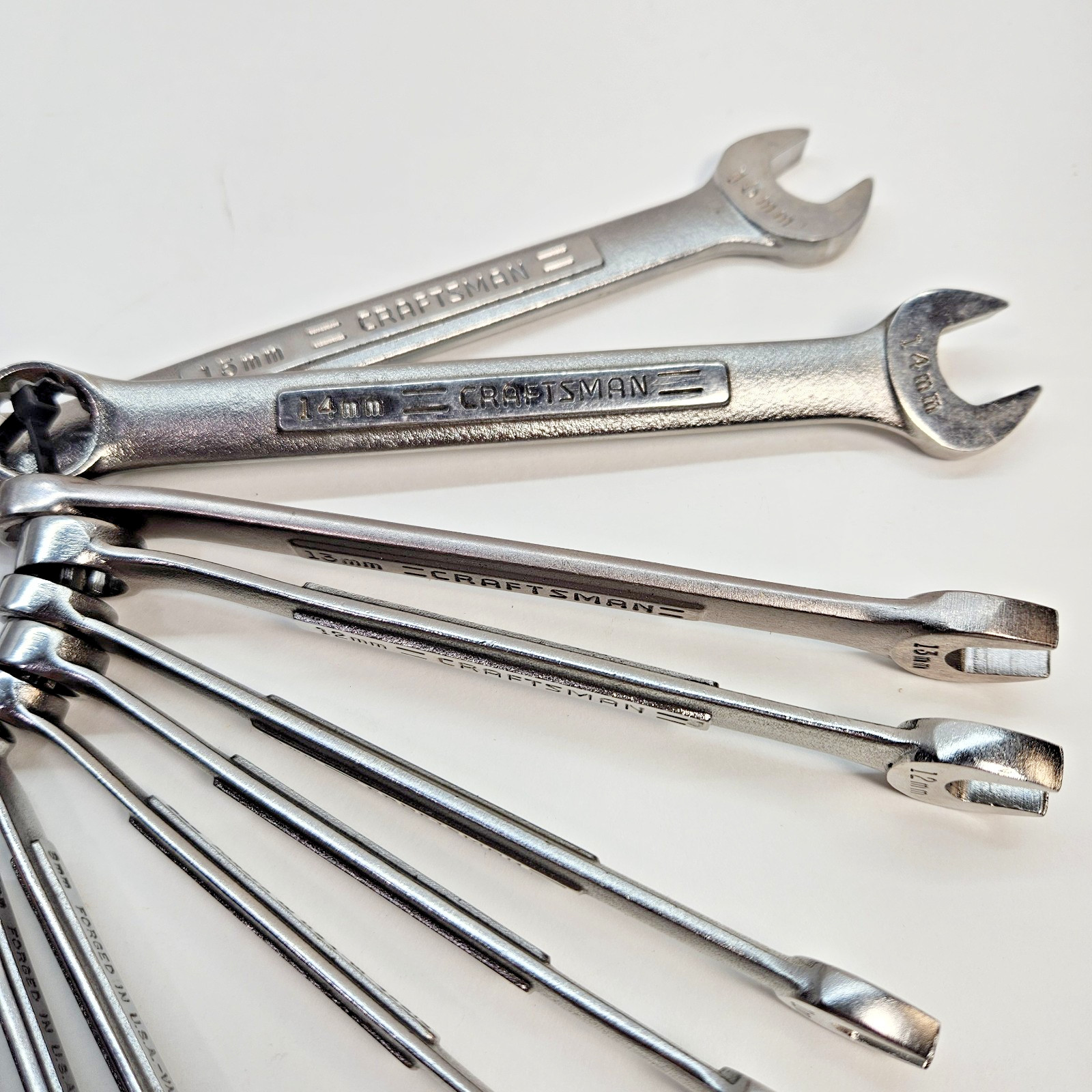 Vintage Craftsman Metric Combination Wrench 10pc Set 6mm - 15mm Forged in USA gallery