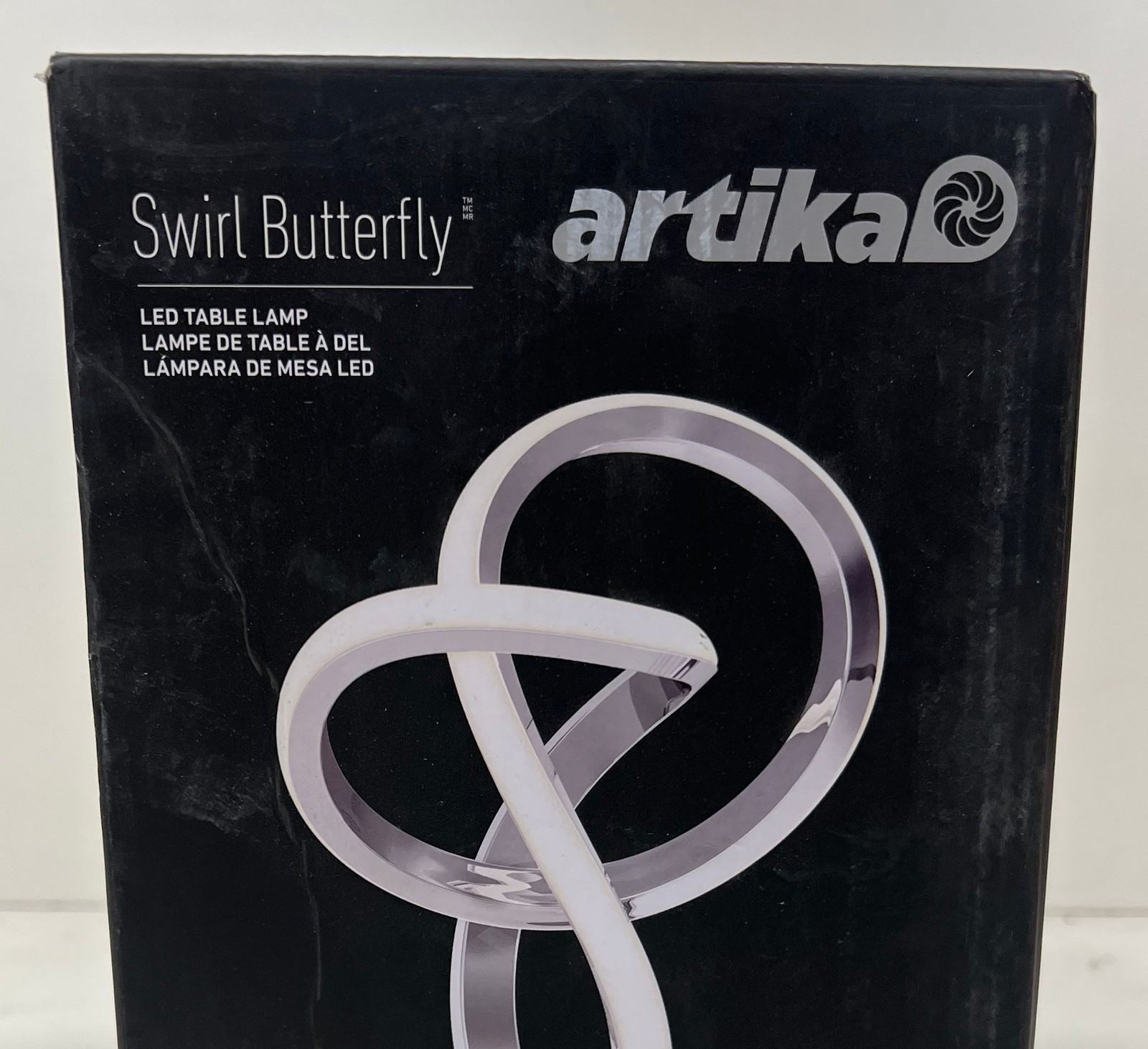 Artika Swirl Butterfly 11 in. Chrome Modern Dimmable Integrated LED Table Lamp gallery