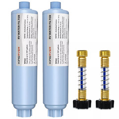 2-Pack RV Water Filter Hose Protector Inline Hose Water Filter Camper Filter