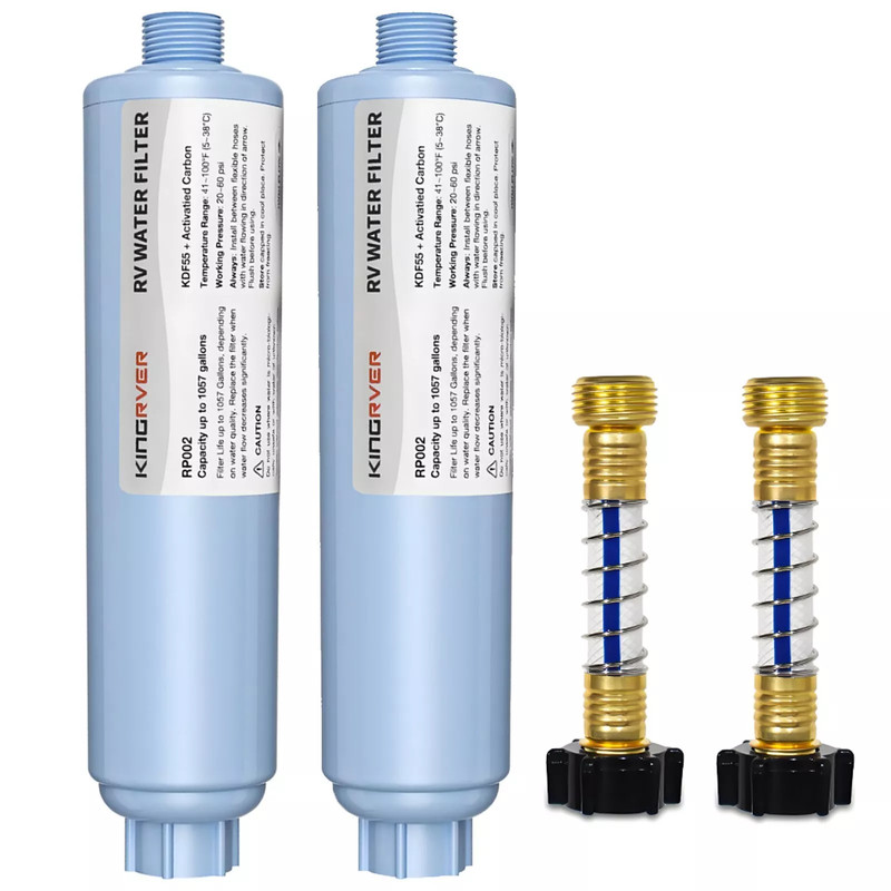 2-Pack RV Water Filter Hose Protector Inline Hose Water Filter Camper Filter gallery