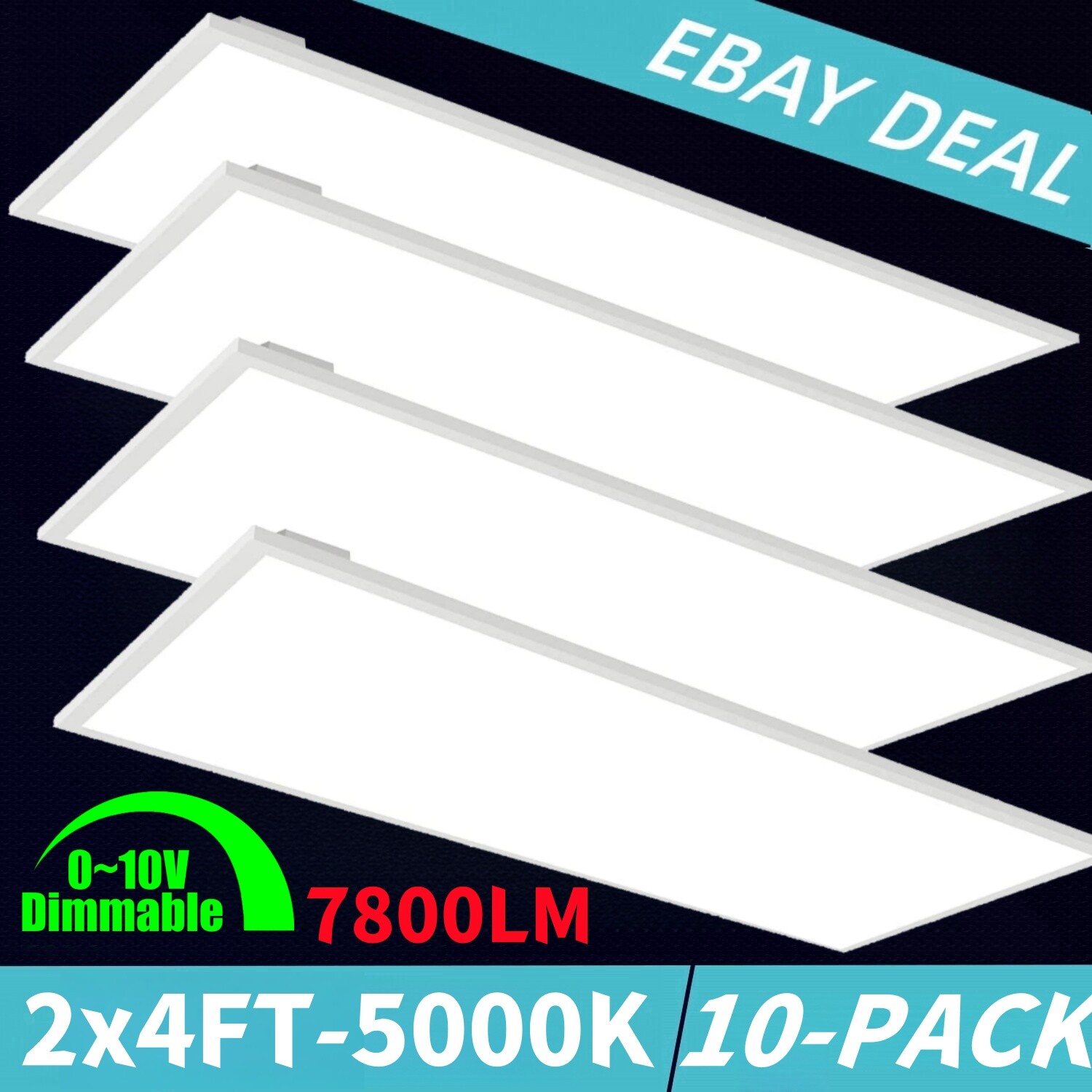 2 by 4 FT LED Flat Panel Lights, Dimmable, Recessed Drop Ceiling Lights Fixture gallery