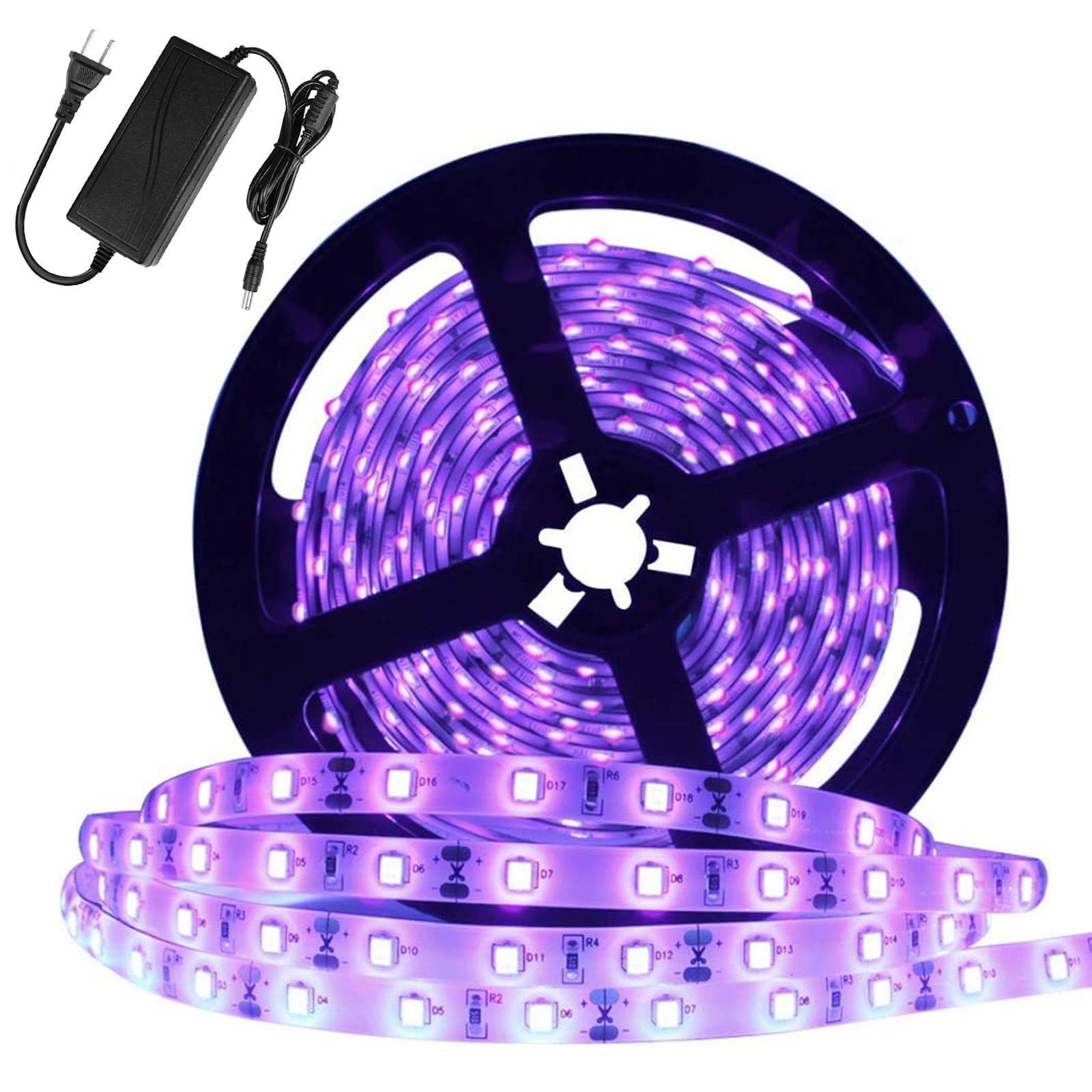 Super Bright 60 Watts UV Black Light LED Strip, 16.4FT/5M 3528 300LEDs 395nm-... gallery