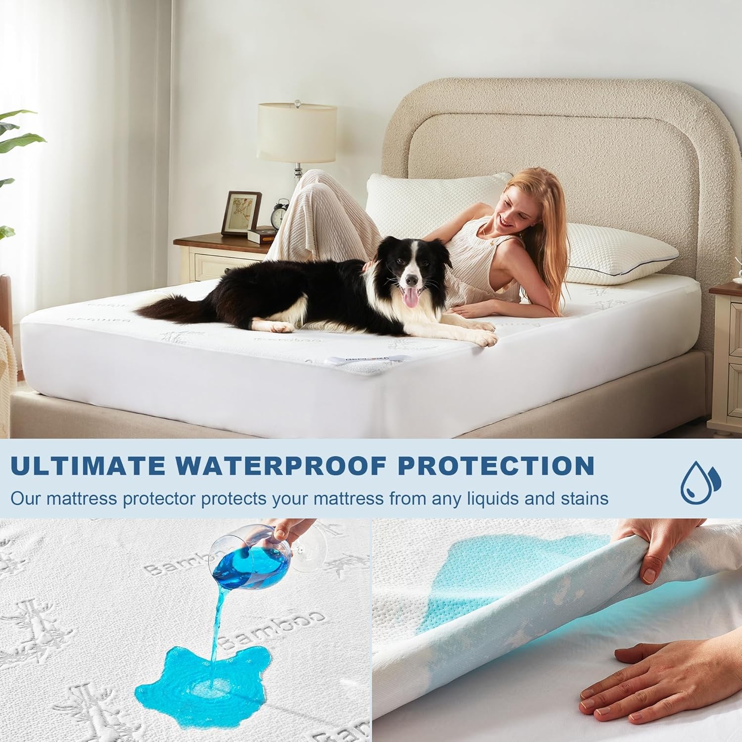 BEDLORE Full Waterproof Mattress Protector 6"-15" White gallery
