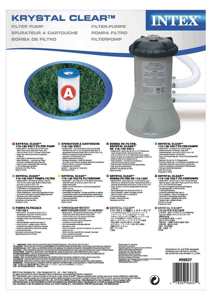 Intex 1000 GPH Gallon Per Hour Pool Filter Pump gallery