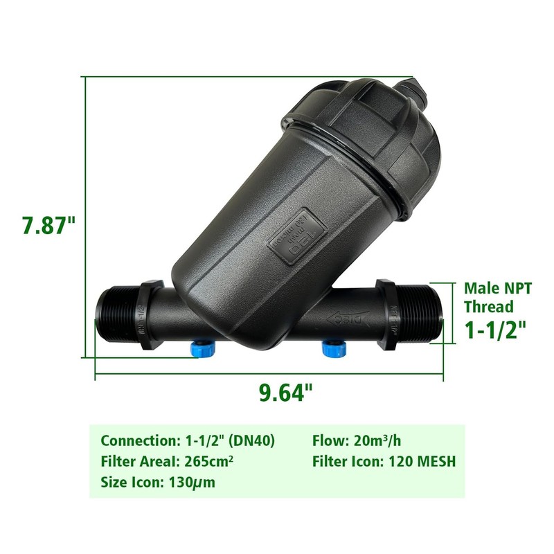 1-1/2" Y Screen Filter 120 Mesh Inline Water Strainer for Irrigation System gallery