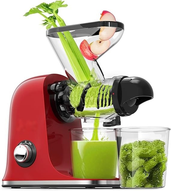 Quiet Cold Press Juicer Machine, High-Yield,Easy to Clean, Non-BPA,Red gallery