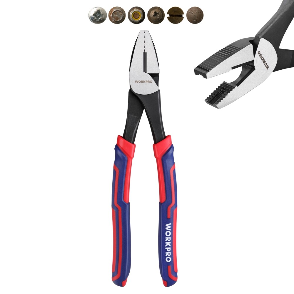 WORKPRO 8-inch Screw Extractor Plier Stripped Screw Remover Tool Linesman Pliers