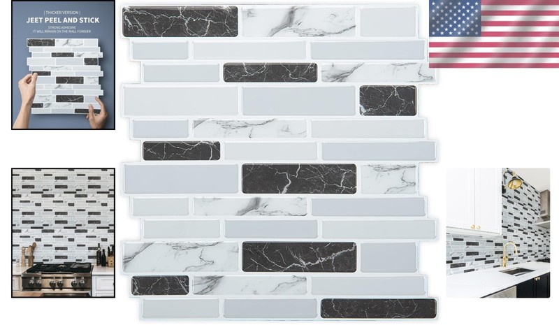 Marble Design Self Adhesive Backsplash - 10 Sheets gallery
