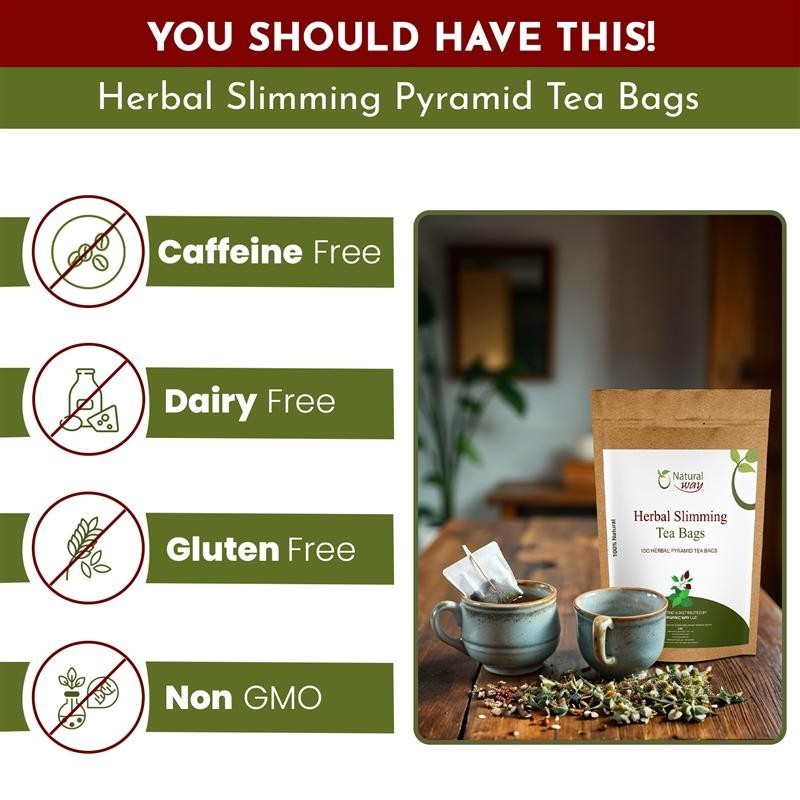Pyramid Herbal Slimming Tea Bags | ECO Conscious Packaging | 9 Oz (Pack of 100) gallery