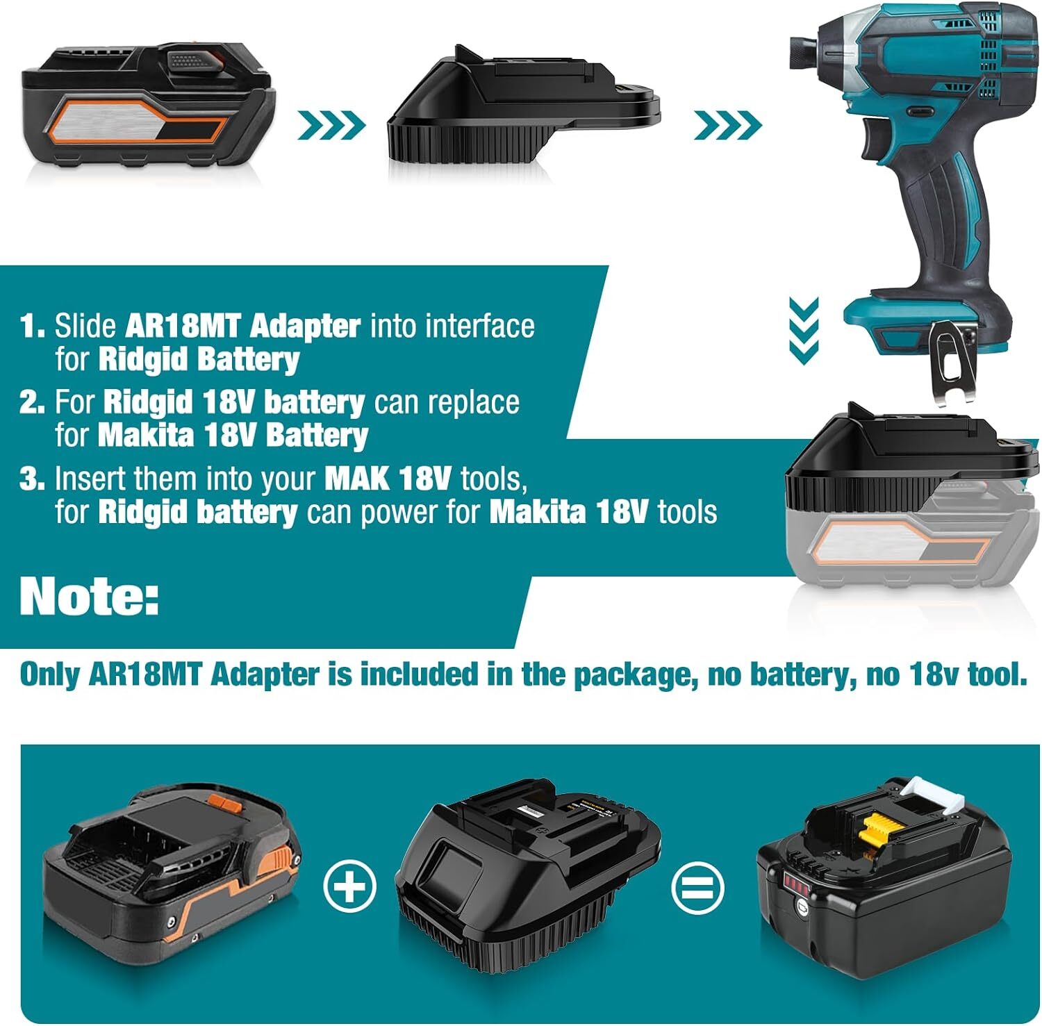 Battery Adapter for Ridgid for AEG 18V Converter to for Makita 18V Power Tool gallery