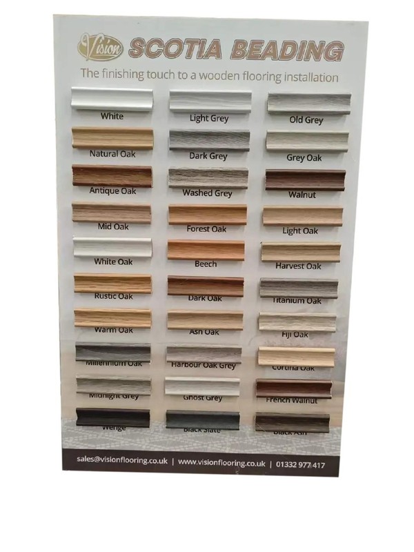 Bundle Pack 10 Laminate Floor Scotia Beading Trim 1.2m Metre Length in 30 Colour gallery