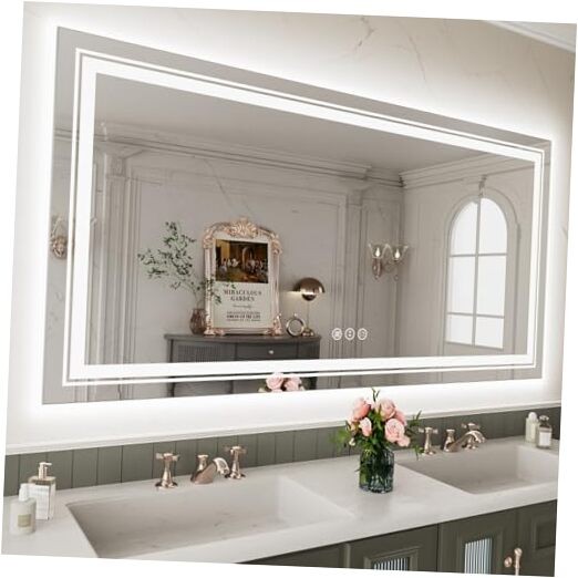 60"x36" LED Bathroom Mirror with Lights, Backlit and 60"L x 36"W 3 Light Modes gallery
