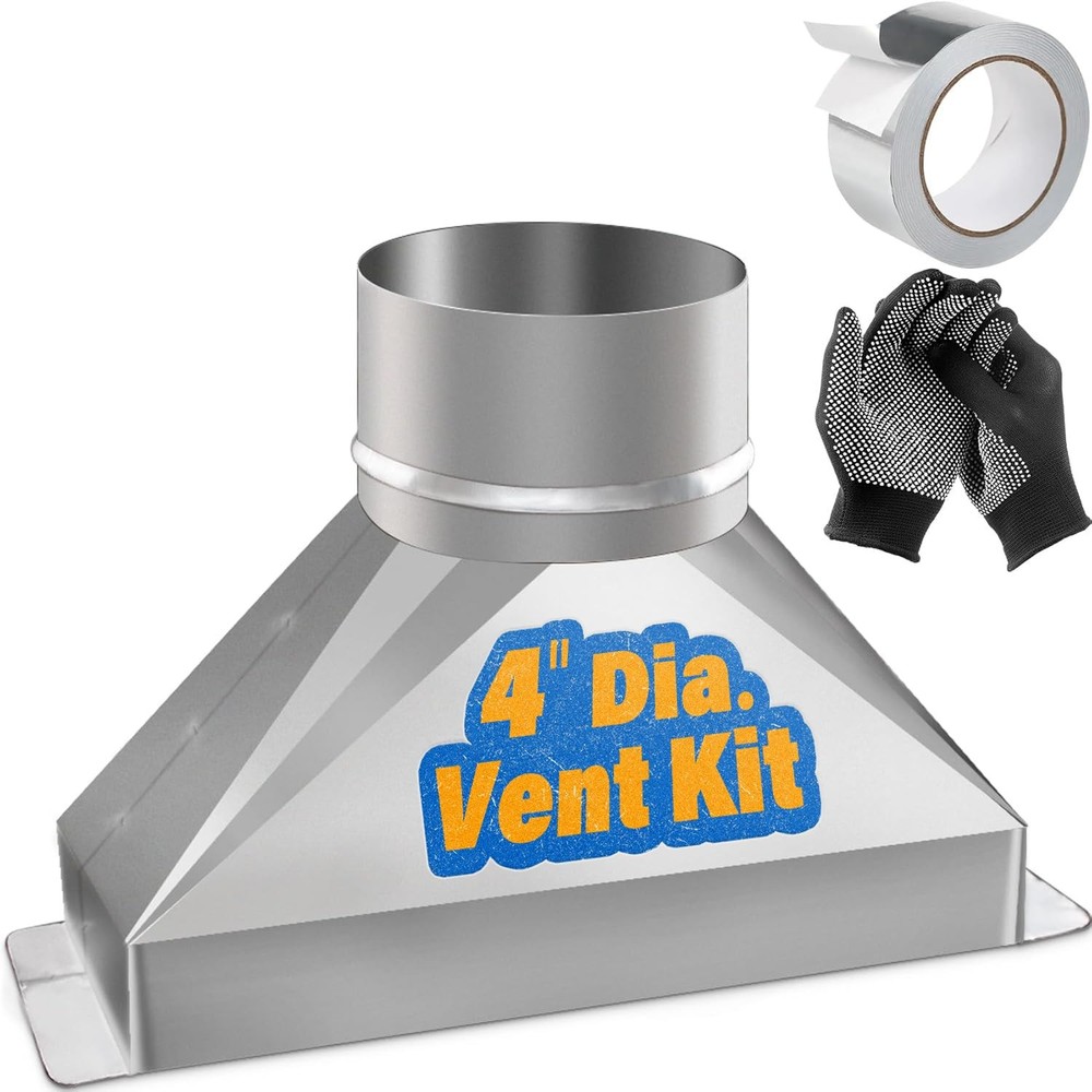 4'' Dia. Round to Rectangular Duct Transition Adapter, 3-1/4" x 10" Galvanize...