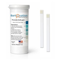 Hydrogen Peroxide H2O2 Test Strips, Low Level, 0-25 ppm [Vial of 100 Strips]