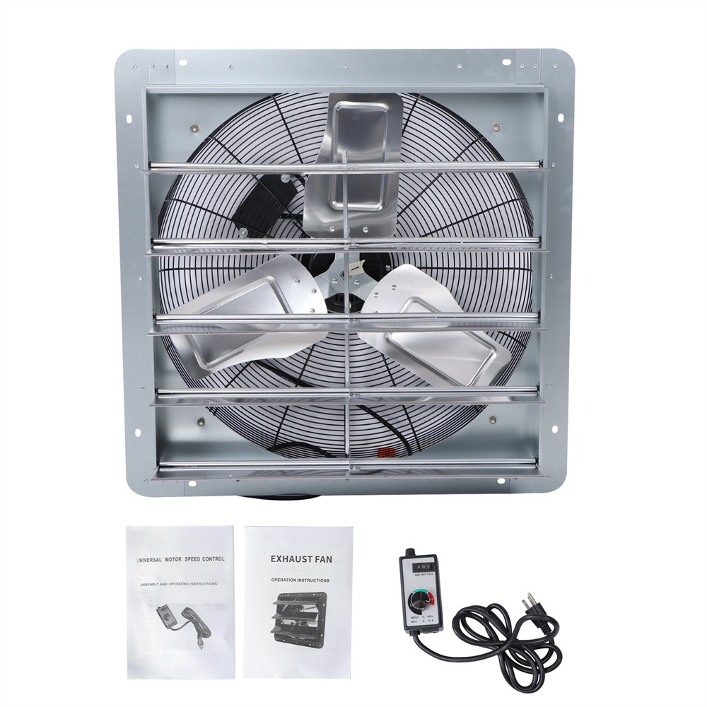 24 Inch Shutter Exhaust Fan W/ Speed Controller 4120 CFM High Speed Wall Mounted gallery