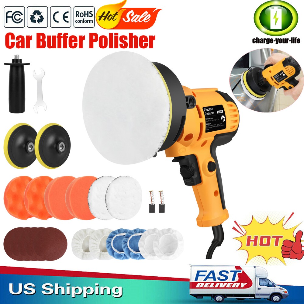 ✅Car Polisher Buffer Sander 800W Polishing Machine Kit Waxing with 5" Pad Bonnet