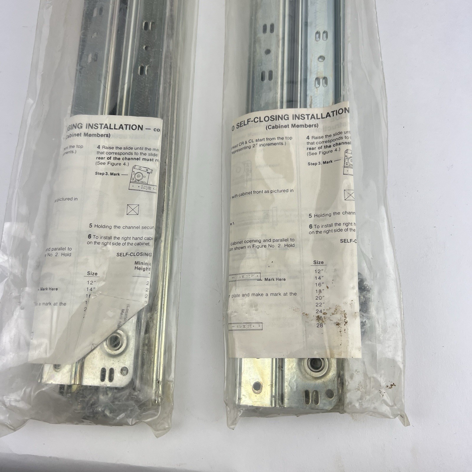 2x sets Knape & Vogt KV 1300 Drawer Slide 14" Inch Side Mount 75 lbs NEW SEALED gallery